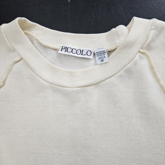 NWT - VTG - Piccolo Cotton Blend Oversize Cropped Sweatshirt - Size M - Picture 6 of 10